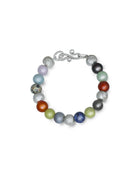 Nugget Mixed Stones Silver Bracelet (Large) Bracelet Pruden and Smith   