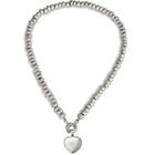 Silver Nugget Necklace with Peened Heart Pendant by Pruden and Smith | SilverNuggetNecklacewithPeenedHeartPendant.jpg