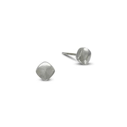 Pebble 9ct Gold Stud Earrings Earring Pruden and Smith Square 9ct White Gold 