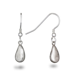 Hammered Silver Teardrop Dangly Earrings Earring Pruden and Smith   