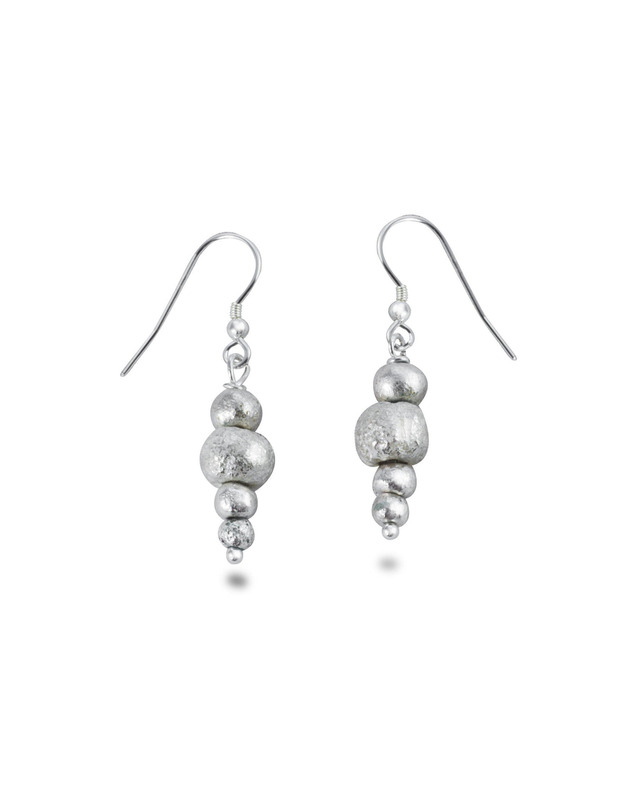 Silver Nugget Random Drop Earrings Pruden and Smith
