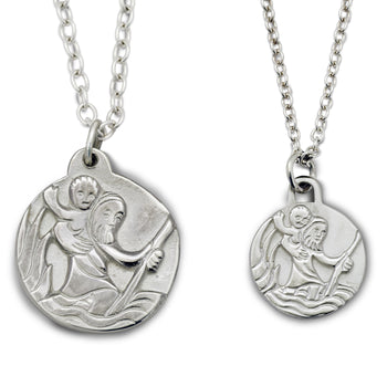 Silver or Gold St Christopher Pendant Pruden and Smith 30mm Pendant Silver