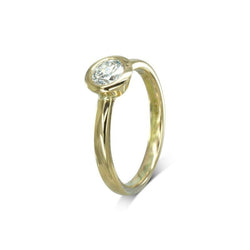 Simple 9ct Gold Diamond Engagement Ring Ring Pruden and Smith   
