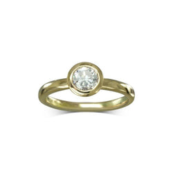 Simple 9ct Gold Diamond Engagement Ring Ring Pruden and Smith 9ct Yellow Gold  