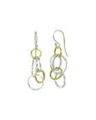 Hammered Two Tone Chain Dangly Earrings Earring Pruden and Smith 30mm  
