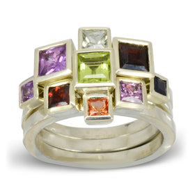 Square Gems Stacking Ring Ring Pruden and Smith   