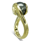 Suspended Tahitian Pearl Yellow Gold Ring Ring Pruden and Smith 18ct Yellow Gold  