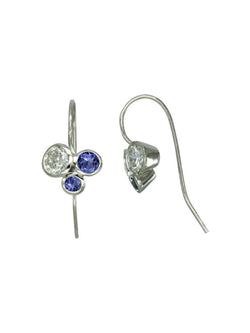 Trefoil Aquamarine Diamond Cluster Earrings Earring Pruden and Smith Tanzanite  