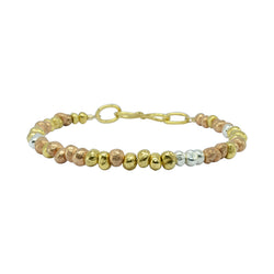 Nugget Three Colour Gold Bracelet Bracelet Pruden and Smith   