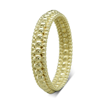 Beaded Three Row Yellow Gold Ring Ring Pruden and Smith   