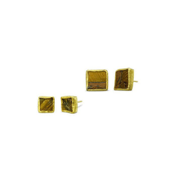Tiger's Eye Square Stud Earrings Earring Pruden and Smith   