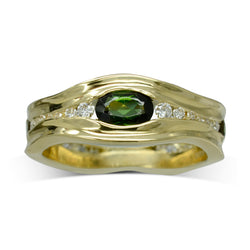 Trap Diamond and Tourmaline Dress Ring Ring Pruden and Smith   