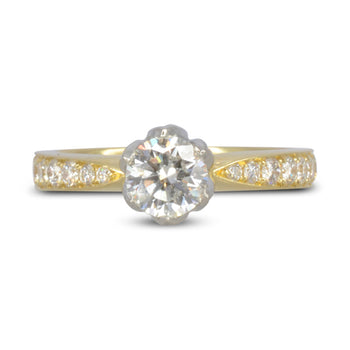 Tulip Set Two Tone Diamond Engagement Ring Ring Pruden and Smith   