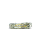 Carved Water Mixed Metal Diamond Ring (6mm) Ring Pruden and Smith 9ct White Gold and Yellow Gold  