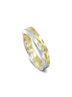 Trap Two Colour Diamond Eternity Ring Ring Pruden and Smith 9ct White Gold and Yellow Gold  