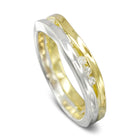 Two Colour Diamond Trap Eternity Ring Ring Pruden and Smith 9ct White Gold and Yellow Gold  