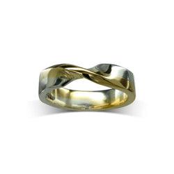 Twist Chunky Mixed Metal Wedding Band Ring Pruden and Smith   