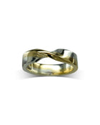 Twist Chunky Mixed Metal Wedding Band Ring Pruden and Smith   
