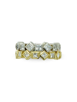 Alternating Princess Cut Diamond Eternity Rings Ring Pruden and Smith   