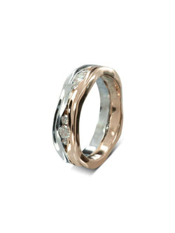 Trap Triple Diamond Rose Gold Full Eternity Ring Ring Pruden and Smith 9ct Rose and White Gold  