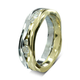 6mm Two Colour Gold Diamond Trap Eternity Ring Ring Pruden and Smith   
