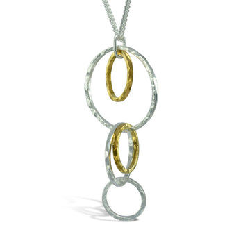 Hammered Two Tone Chain Pendant Pendant Pruden and Smith   