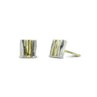 Two Colour Side Hammered Earstuds by Pruden and Smith | TwocolourgoldSideHammeredEarstuds.jpg