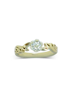 Vintage Leaf Diamond Engagement Ring Ring Pruden and Smith 18ct Yellow Gold using own centre diamond 