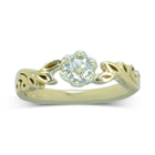 Vintage Leaf Diamond Engagement Ring Ring Pruden and Smith 18ct Yellow Gold using own centre diamond 