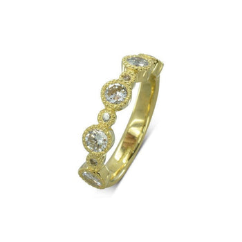 Vintage Gold Alternating Diamond Eternity Ring Ring Pruden and Smith 18ct Yellow Gold  