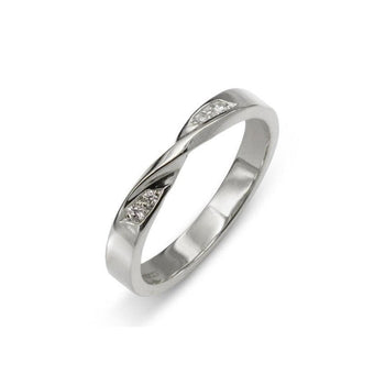Wedding Ring with Twist Ring Pruden and Smith Platinum  
