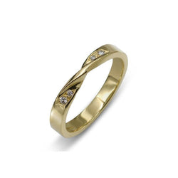 Wedding Ring with Twist Gold and Diamond Ring Pruden and Smith   