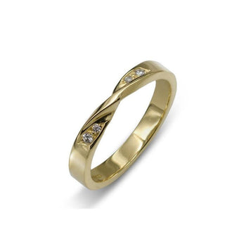 Wedding Ring with Twist Gold and Diamond Ring Pruden and Smith   