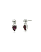 Pear Shaped White Gold Ruby Stud Earrings Earring Pruden and Smith   