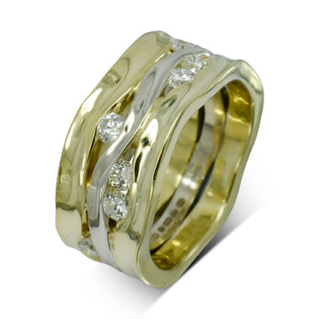 Trap Wide Three Band Diamond Eternity Ring Ring Pruden and Smith   