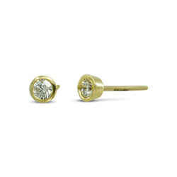Round Gold Diamond Earstuds Earring Pruden and Smith   