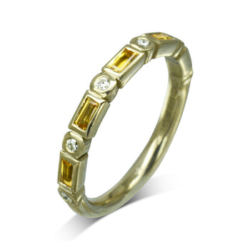 Yellow Sapphire Diamond Eternity Ring Ring Pruden and Smith   