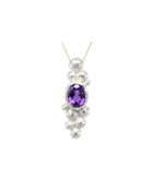 Nugget Solid Silver and Amethyst Pendant Pendant Pruden and Smith   