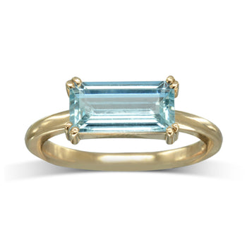 Aquamarine Baguette Ring Ring Pruden and Smith   