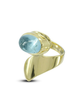 Bespoke Wrap Aquamarine 9ct Gold Dress Ring Ring Pruden and Smith   