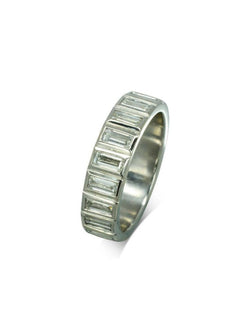 Baguette Diamond Platinum Eternity Ring - 6mm Ring Pruden and Smith   