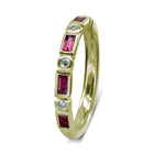 Alternating Baguette Ruby and Diamond Yellow Gold Eternity Ring Ring Pruden and Smith Default Title  