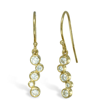 Water Bubbles Diamond and Yellow Gold Drop Earrings Earring Pruden and Smith   