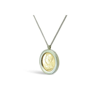 Chunky Coin Solid 9ct White Gold Pendant Pendant Pruden and Smith   