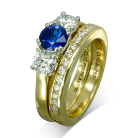 Sapphire and Diamond Pave Set Cliq Engagement Ring Ring Pruden and Smith   