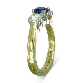 Sapphire and Diamond Hinged Engagement Ring Ring Pruden and Smith   