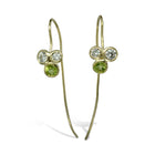 Diamond Peridot Trefoil Earrings Yellow Gold by Pruden and Smith | diamond-peridot-drop-earrings-2.jpg