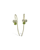 Trefoil Yellow Gold Diamond and Peridot Hook Earrings Earring Pruden and Smith   