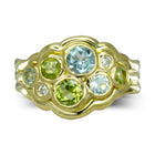 Water Bubbles Aquamarine and Diamond Cluster Ring Ring Pruden and Smith   