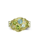 Water Bubbles Aquamarine and Diamond Cluster Ring Ring Pruden and Smith   